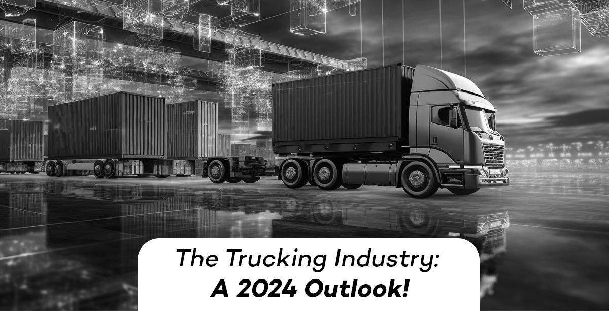 Semi-truck rowing a cargo crate under coding symbols